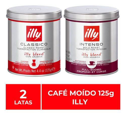 Café Moído, Illy, 2 Latas De 125g