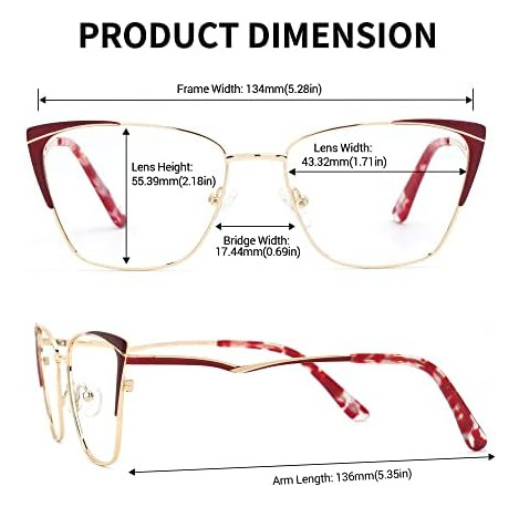 Zeelool Retro Cateye Gafas Lente Transparente Sin Receta Par