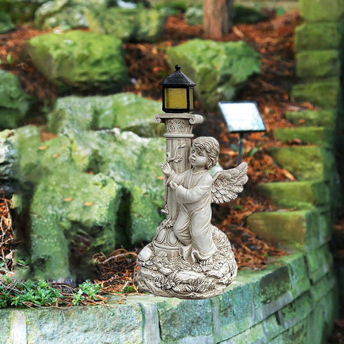 Figura De Ángel De Pilar Romano Vivo Columna Griega Impermea