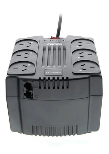 Estabilizador de tensión Forza FVR 1200VA Series FVR-1202A 1200VA entrada y salida de 220V CA negro