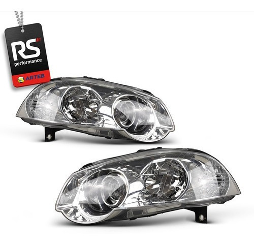 Imagem 7 de 7 de Par De Farol Duplo Arteb Cromado Fiat Palio 2009-2013