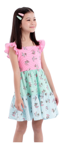 Vestido Infantil Meninas Snoopy Rosa Petit Cherie 21026