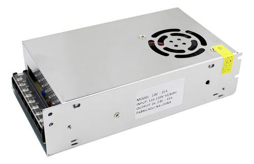Fonte Chaveada 24v 15a 360w Bivolt Estabilizada Para Led