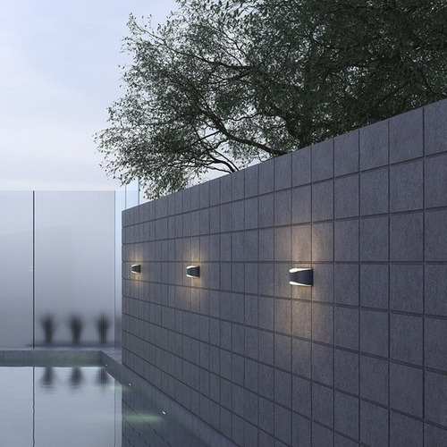 Luminaria Aplique Led 10w Bidireccional Pared Ip65 Chiaro Gris Grafito