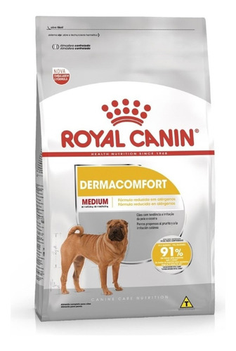 Alimento Royal Canin Size Health Nutrition Medium Dermacomfort para cão adulto de raça média sabor mix em sacola de 10kg
