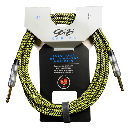 Cabo Para Instrumento Seizi Energy 3m P10/p10-yellow & Black