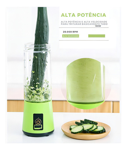 Mini Mixer Liquidificador Portátil Recarregável Academia