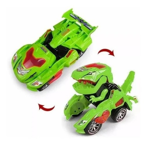 Brinquedo Carro Robô Transforma Dinossauro Luz Som Musical Cor Azul-marinho