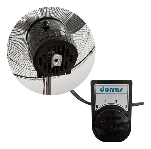 Ventilador Pedestal Piso Pared 3en1 Con 3 Aspas 18 Pulgadas 48 Cm 60 Hz Negro Plateado Aleación De Aluminio 3