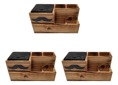 Caja De Herramientas De Madera Para Peluquería, 3 Unidades,