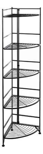 Estante Esquinero Estanteria Plegable 5 Niveles Color Negro