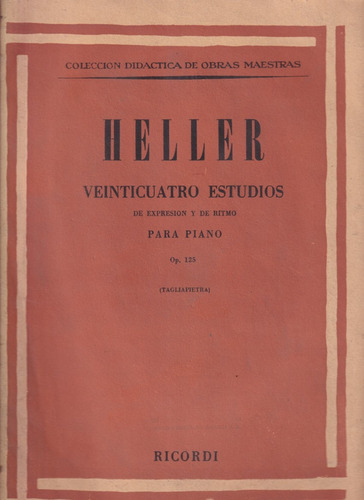 Heller Veinticuatro Estudios Para Piano Ricordi 