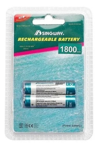 Pilas Bateria Recargable Singway Aaa Pack X2 Uds 1800mah