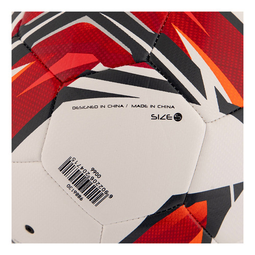 Pelota N5 Futbol Kelme Cancha Cesped Natural Cosida Pu Color Blanco/rojo