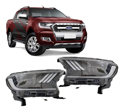 Par Farol Ranger Mustang Full Led Sequencial 2017 18 19 2020