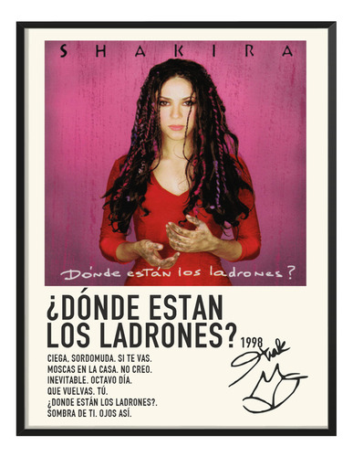 Poster Shakira Album Tracklist Donde Estan Ladrones 80x40