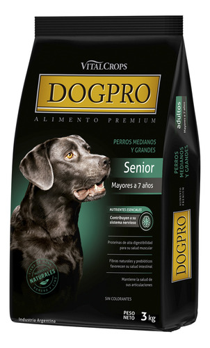 Alimento Dogpro Senior para perros mayores de 7 años x 3 Kg