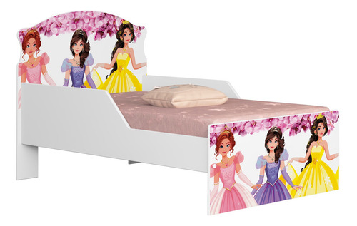 Mini Cama Infantil Livia Temática Com Adesivo Resistente Cor Princesas 19