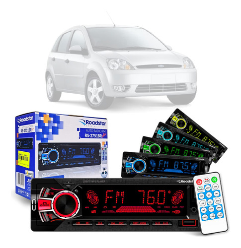 Aparelho Bluetooth/usb/aux/sd Roadstar Ford Fiesta 2007/2013