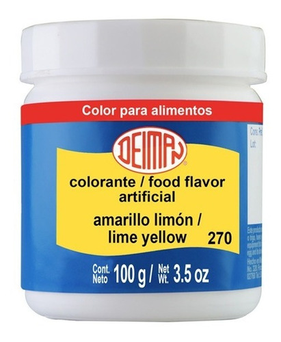 Colorante En Polvo Amarillo Limón (270) 100gr