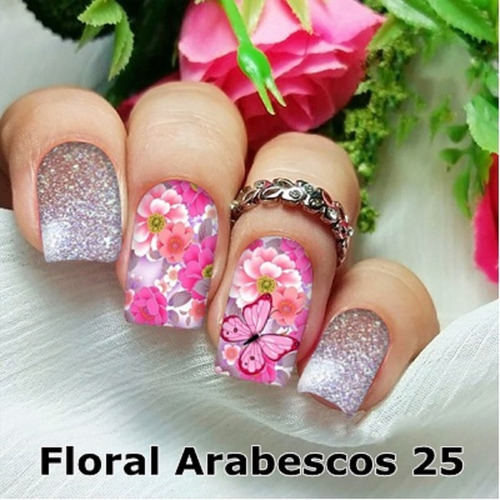 Peliculas/adesivos Unhas Pombinha Branca Tulipa Rg15