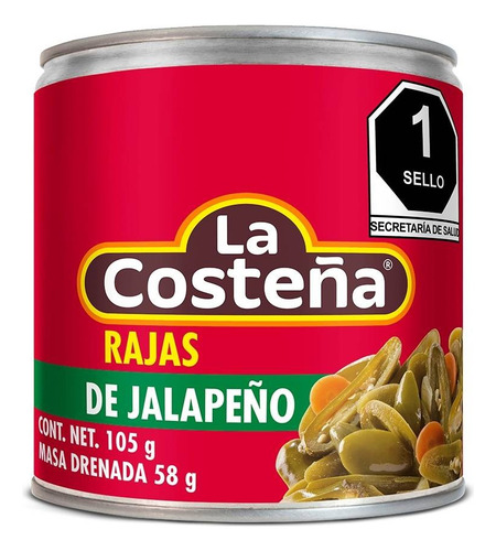 2 Pza Rajas De Jalapeño La Costeña En Escabeche 105 G