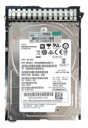 Disco Duro Hp Enterprice Sas 2tb 2.5 12g 7.2k 