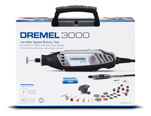 Imagen 3 de 9 de Minitorno Dremel 3000 + Eje Flexible Maletin 30 Accesorios