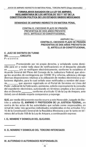 Juicio De Amparo Indirecto En Materia Penal Tercera Parte (etapa Intermedia, Juicio Y Ejecución)