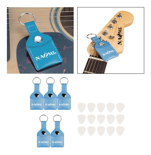 5 Uds. Estuche Para Púas De Guitarra Con 15 Púas Con