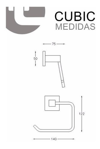 Imagen 4 de 6 de Portarrollo Alta Gama Bronce Cromado Terra 18005c Cubic