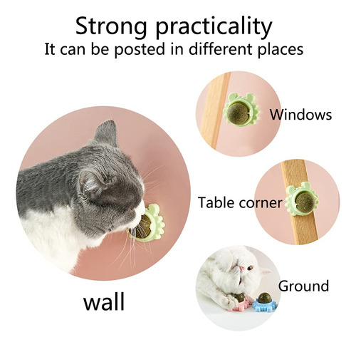 Pelota De Pared Cat Toy Kayina Catnip, 3 Piezas, Comestible