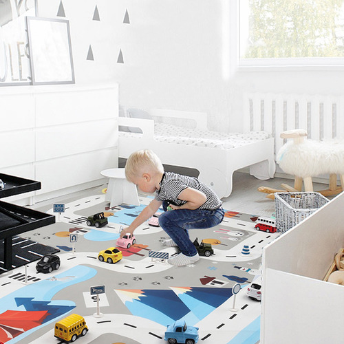 Q Kids Play Mat City Road Buildings, Juego De Mapa De Estaci
