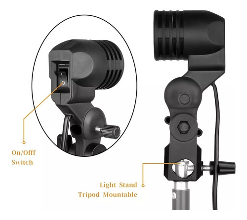 Socket Rotula Soporte De Luz Para Estudio De Fotografía Ilum