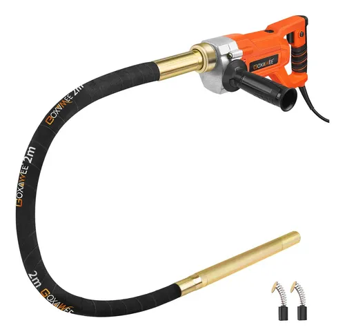 Goxawee Vibrador Eléctrico Con 2m Chicote Para Concreto 1600w 13000 Vpm Herramienta De Vibración De Construcción