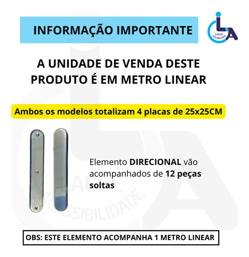 30ml Sinalização Tatil Direcional Inox Sem Adesivo Frisado