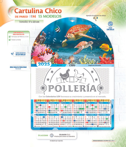 400 Calendario Len D Pared Cartulina Chico + Impreso Anli