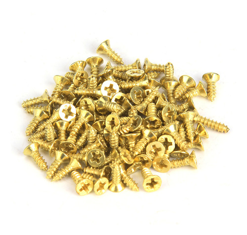 Tornillo Autorroscante Amarillo De Cabeza Plana De 2 X 6 Pul