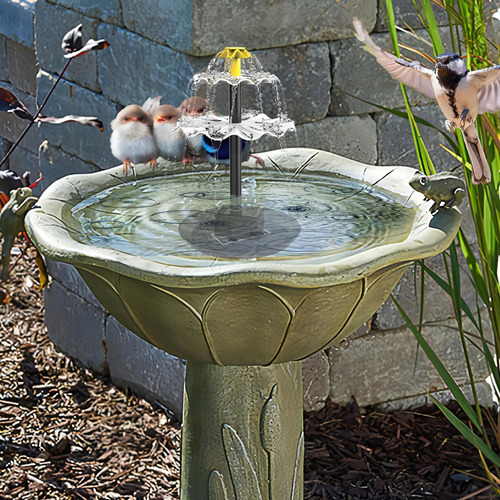 Fuente De Baño Solar Para Pájaros, Bomba De Agua Solar Sin B