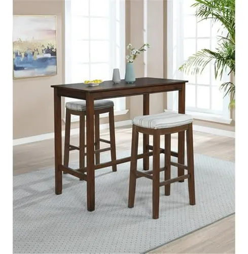 Mesa Alta De Barra De Madera De 42 En Color Marrón Rústico