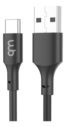 WB Cabo Veicular Preto USB/USB-C Turbo 30w 1m Para Android