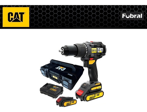 Taladro A Batería Caterpillar 18volt Con Percutor Dx12 Color Negro Frecuencia 50Hz