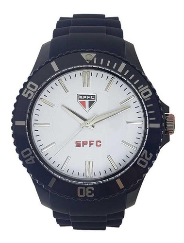 Relógio Masculino São Paulo Sport Bel Spfc-004-5 Preto Cor do fundo Branco