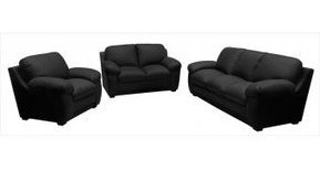 Dmuebles Sala Vanna 3-2-1 Ultracuero Negro + Envio Gratis