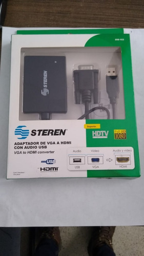 Imagen 2 de 3 de Adaptador/convertidor Vga A Hdmi Con Audio Usb