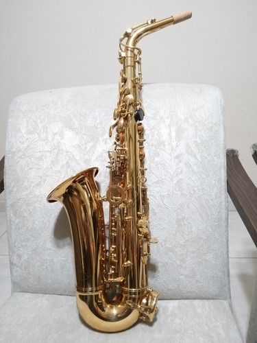 Imagem 2 de 7 de Saxofone Alto Jahnke Mib Dourado Original Novo -jash001 Top-