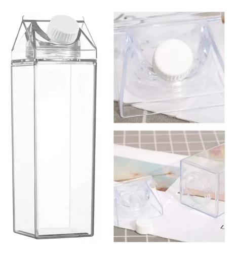 Botellas Acrílicas Transparentes De 1 Litro Para Leche Y Zum