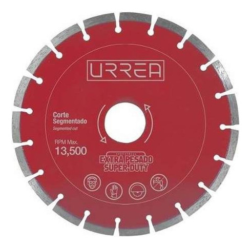 Disco Diamante Extra Pesado Corte Segmentado 9 Ddes9 Urrea Color Rojo