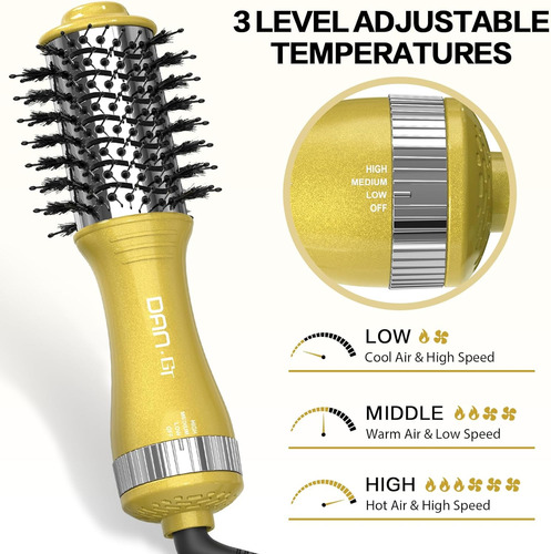 Cepillos Para Cabello Dan Technology Amarillo 600w 110v/220v