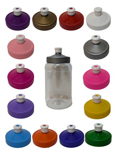 120 Vasos De Fiesta Con Tapa Chupon Cilindro 500 Ml Reusable Multicolor